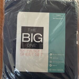 The Big One Navy Blue Microfiber Sheet Set Bedding